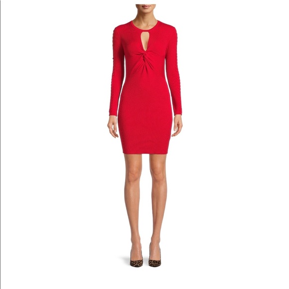 Keyhole Twist Front Sweater Dress for Women - Picture 2 of 5